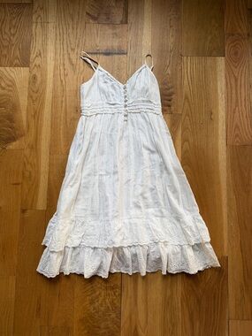 GAP White Eyelet Mini Dress with Ruffle Hem